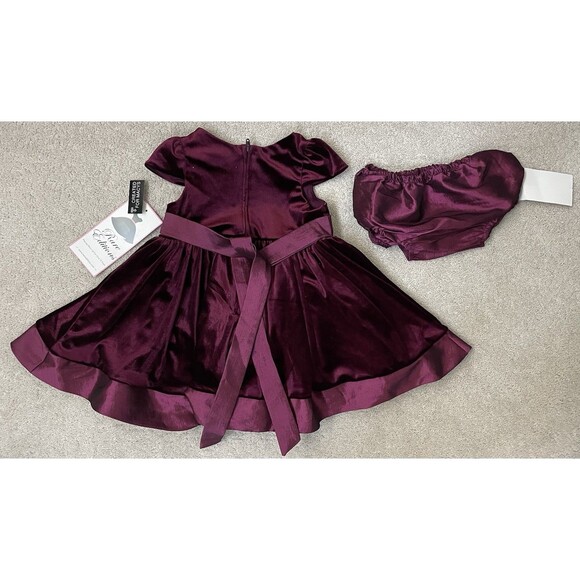 NWT's Rare Editions 18M Burgundy Special Occasion Dress - Picture 5 of 8